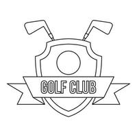 icono de club de golf, estilo de esquema vector