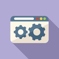 Web gear control icon flat vector. Plan screen vector