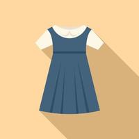 Dress uniform icon flat vector. School girl vector