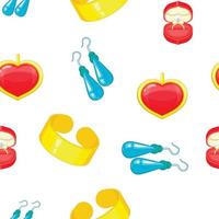 Jewelry pattern, cartoon style vector