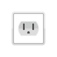 Device power socket icon flat isolated vector