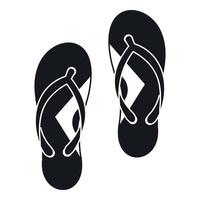 icono de sandalias flip flop, estilo simple vector