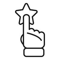 Click star button icon outline vector. Customer review vector