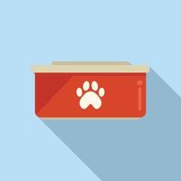 Dog food plastic bowl icon flat vector. Pet feed vector