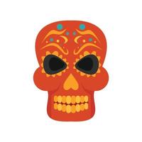 Dead mexican skull icon flat isolated vector