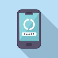 Smartphone password recovery icon flat vector. Ui page vector