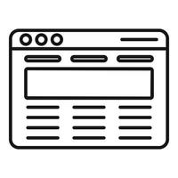 Browser search icon outline vector. Window computer vector