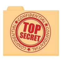 Top secret icon, cartoon style vector