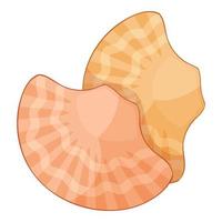 Pearl shell icon, cartoon style vector