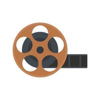 carrete de cine icono plano aislado vector