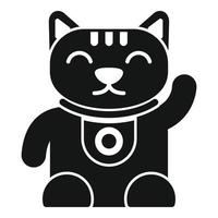 Lucky kitty icon simple vector. Maneki cat vector