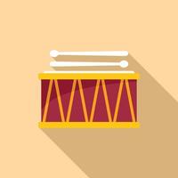 Acoustic drum icon flat vector. Music instrument vector