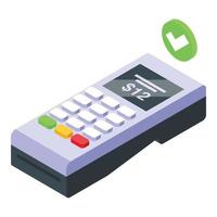 vector isométrico del icono del terminal pos. tienda de tecnología