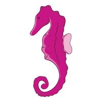 Seahorse, hippocampus icon, cartoon style vector