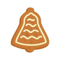 Gingerbread fir tree icon flat isolated vector