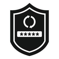 Shield password recovery icon simple vector. Mobile page vector