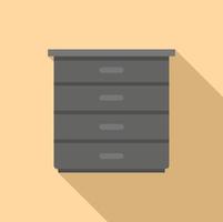 Modern drawer icon flat vector. Kitchen design vector