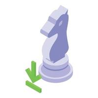 Horse move icon isometric vector. Chess online vector