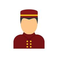 Room service man icon flat isolated vector