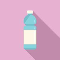 Mineral water bottle icon flat vector. Recycle plastic vector