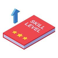 Skill level book icon isometric vector. Personal goal vector