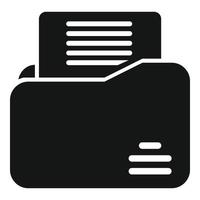 icono de datos de carpeta vector simple. documento de informe