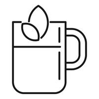 vector de contorno de icono de té. taza de bebida