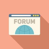 Web forum icon flat vector. Online business vector