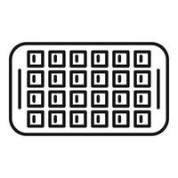 Melt ice cube tray icon outline vector. Water container vector