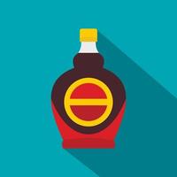 Bottle of maple syrup icon, flat style vector