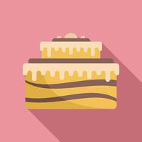 Celebration cake icon flat vector. Happy anniversary vector