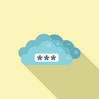 Data cloud password recovery icon flat vector. Page log vector
