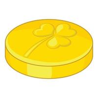 Golden coin icon, cartoon style vector