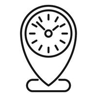 Time location control icon outline vector. Work clock vector