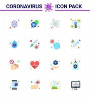 Corona virus disease 16 Flat Color icon pack suck as viral human rx host research viral coronavirus 2019nov disease Vector Design Elements