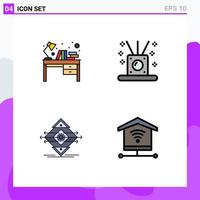 4 Creative Icons Modern Signs and Symbols of books traffic table relaxing road Editable Vector Design Elements