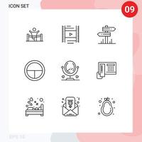 9 Outline concept for Websites Mobile and Apps military army lession room hotel Editable Vector Design Elements