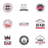 Happy fathers day card 9 Black and Pink Set Vector illustration Editable Vector Design Elements