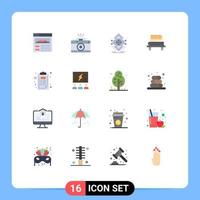 Set of 16 Modern UI Icons Symbols Signs for clipboard books data education power Editable Pack of Creative Vector Design Elements