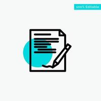 Agreement Paper Document Note Report turquoise highlight circle point Vector icon