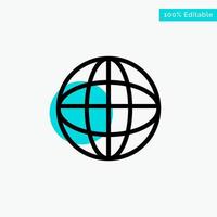 Global Location Internet World turquoise highlight circle point Vector icon