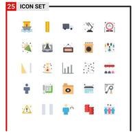 Pictogram Set of 25 Simple Flat Colors of ip address logistics school study Editable Vector Design Elements