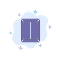 estante de ventana caja de armario abierta icono azul en el fondo de la nube abstracta vector