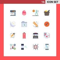 16 Universal Flat Color Signs Symbols of backup health climate gym checkout Editable Pack of Creative Vector Design Elements