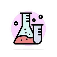 Flask Tube Lab Science Abstract Circle Background Flat color Icon vector