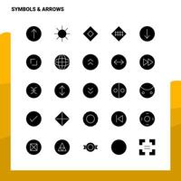 25 Symbols Arrows Icon set Solid Glyph Icon Vector Illustration Template For Web and Mobile Ideas for business company