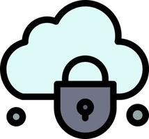 Internet Cloud Lock Security  Flat Color Icon Vector icon banner Template