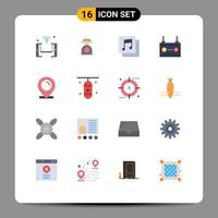 16 User Interface Flat Color Pack of modern Signs and Symbols of location electricity weight car accumulator Editable Pack of Creative Vector Design Elements