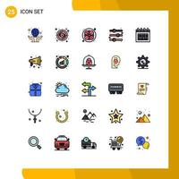 Universal Icon Symbols Group of 25 Modern Filled line Flat Colors of date toggle switch view on design element Editable Vector Design Elements