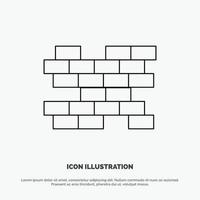 Brick Bricks Wall Line Icon Vector